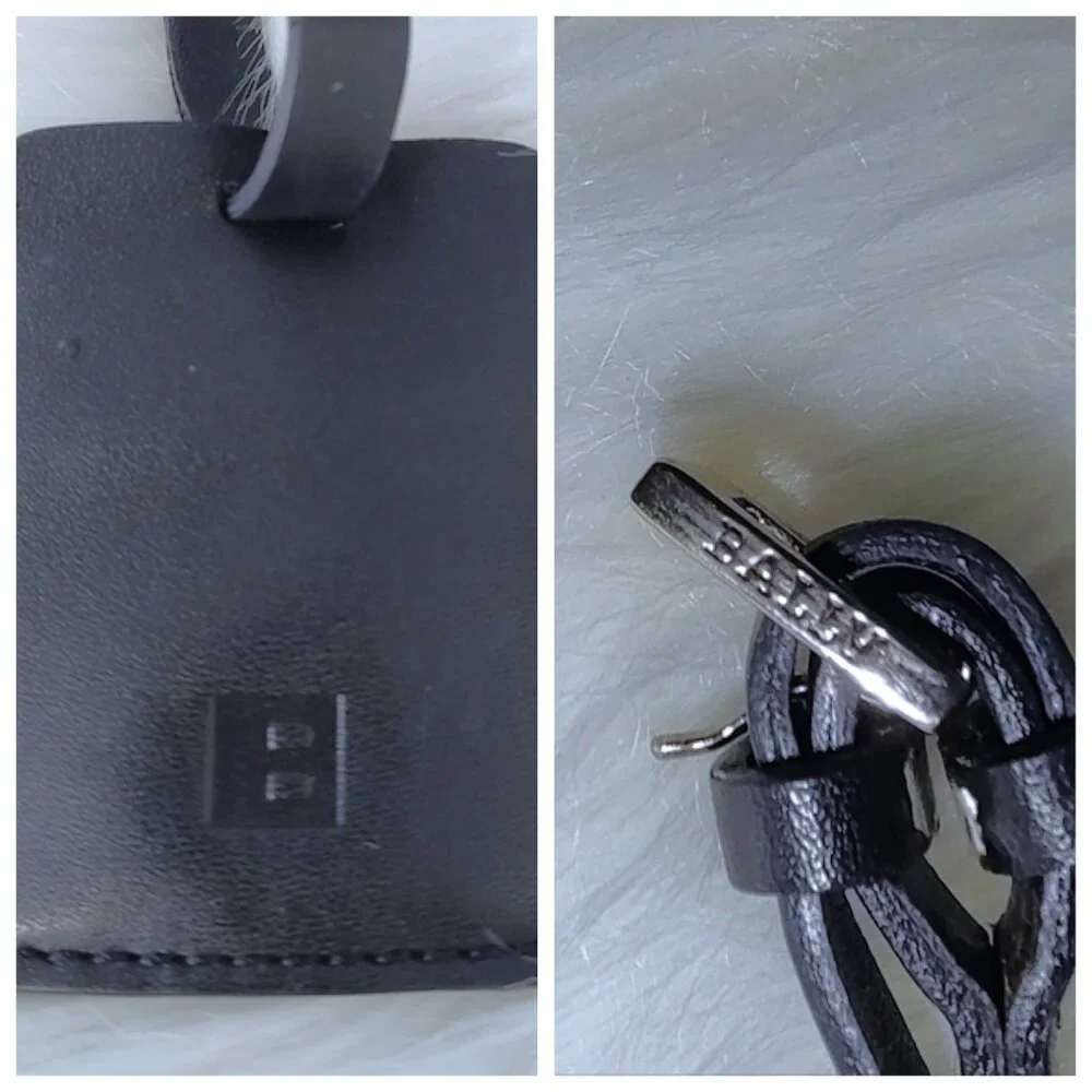 Bally leather luggage tag EUC